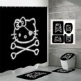 thumbnail image 1 of Fabricantes de fuentes de comercio electrónico transfronterizo Impresión digital 3D Cortina de ducha de baño de poliéster impermeable Hello Kitty Serie 3 fabricantes directos, 1 of 5