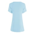 thumbnail image 6 of Awdenio Summer Dresses for Women, Fashion Ladies Summer Solid Causal V-Neck Short Sleeve Vacation Lace Dress Light Blue 3XL, 6 of 7