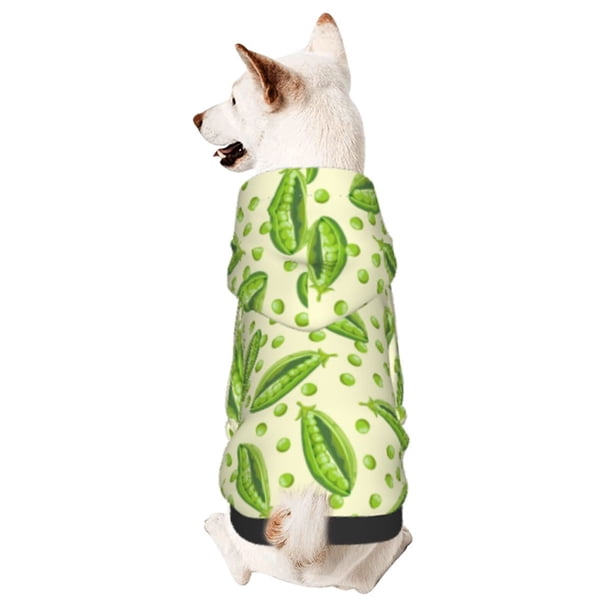 Balery Green Peas Sudadera con Capucha para Perros Pequeños – Ropa para Mascotas, Disfraz para Perros y Gatos, Ideal para Fiestas y Cosplay-Large