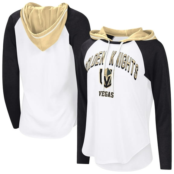 Women's-G-III 4Her by Carl Banks White Vegas Golden Knights VIP Raglan Long Sleeve Hoodie T-Shirt