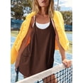 thumbnail image 4 of Vestido de tenis Nirovien para mujer con pantalones cortos rojo marrón S, 4 of 7