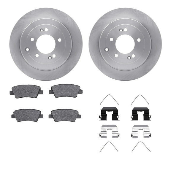 Dynamic Friction Company Rear Brake Rotors with 5000 Advanced Brake Pads includes Hardware 6512-03405