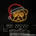 thumbnail image 4 of Glowneon BullDog Christmas Neon Sign, Bulldog With Santa Hat LED Sign, Bulldog Lover Gift, 4 of 5