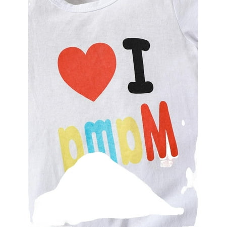 

Casual Letter print Round Neck Tee Short Sleeve White Baby Rompers (Baby s)
