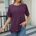 thumbnail image 2 of Plebaso T-Shirts pour Femmes Manches Courtes Col Rond T-Shirts d'Été Décontractés Basiques, 2 of 7