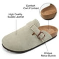 thumbnail image 3 of Ecetana Women's Suede Clogs & Mules Cork Footbed Slip On Leather Mules with Arch Support, 3 of 7
