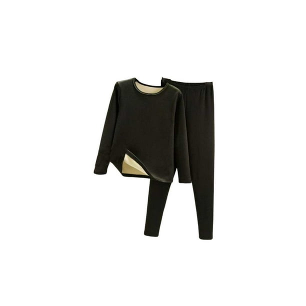 Sonducket Conjunto de ropa interior térmica para mujer, calzoncillos largos cómodos para clima frío y cálido, ropa interior de cuello de Color Ropa interior Negro 3XL Sonducket AP013725-16
