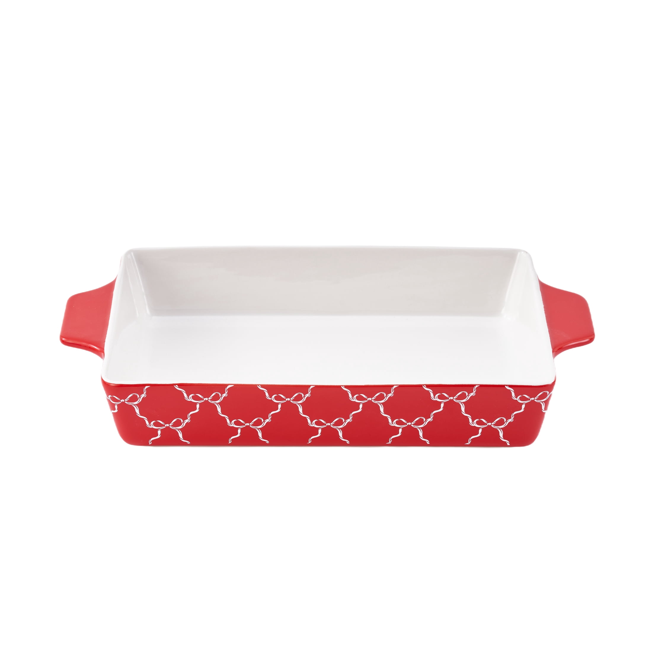 Holiday Time 9" x 13" Bow Stoneware Bake & Serve Dish, Bakeware