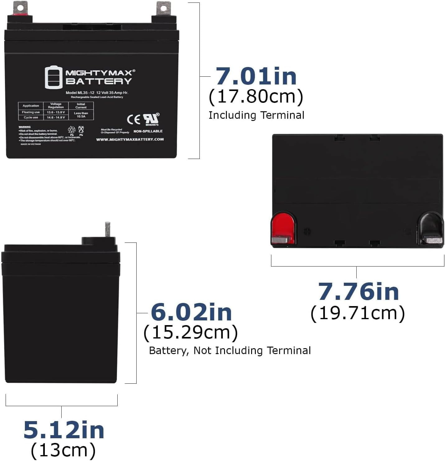 ML35-12 - 12 Volt 35 AH SLA Battery- Brand Product