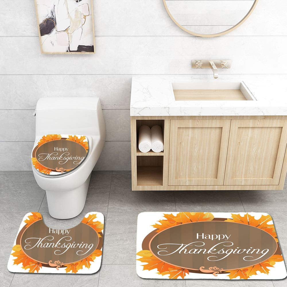 Xddja Hy Thanksgiving 3 Piece Bathroom Rugs Set Bath Rug Bathroom Rugs Set Bath Rug