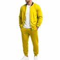 thumbnail image 4 of LYSMORA Men's Bomber Tracksuit Set Full Zip Jacket Drawstring Jogger Pants Outfit for Casual Walks and Light Training, 4 of 7