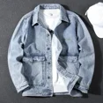 thumbnail image 3 of Chaqueta vaquera para hombre, color gris cargo, abrigos vaqueros para hombre, otoño, original, de alta calidad, ropa de abrigo de invierno, moda, precio barato, estilo coreano G, 3 of 4