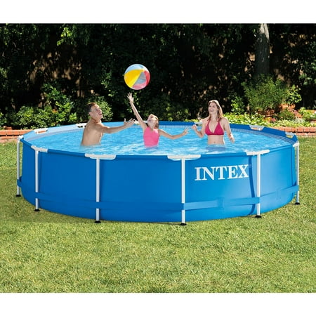 Intex - Easy Set and Metal Frame Pool w/ Solar Cover Tarp