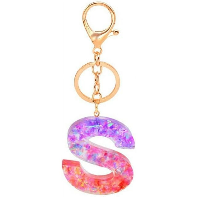 Letter Keychain,26 Letters A-Z Decorative Letter Keychain,Name Keychain for Women Girls Men Teenager Gift