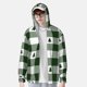 thumbnail image 2 of Fotbe Green White Lumberjack Plaid Chaqueta con Protección Solar UPF 50+ para Hombre y Mujer, Camisa con Capucha y Bolsillos-3X-Large, 2 of 7