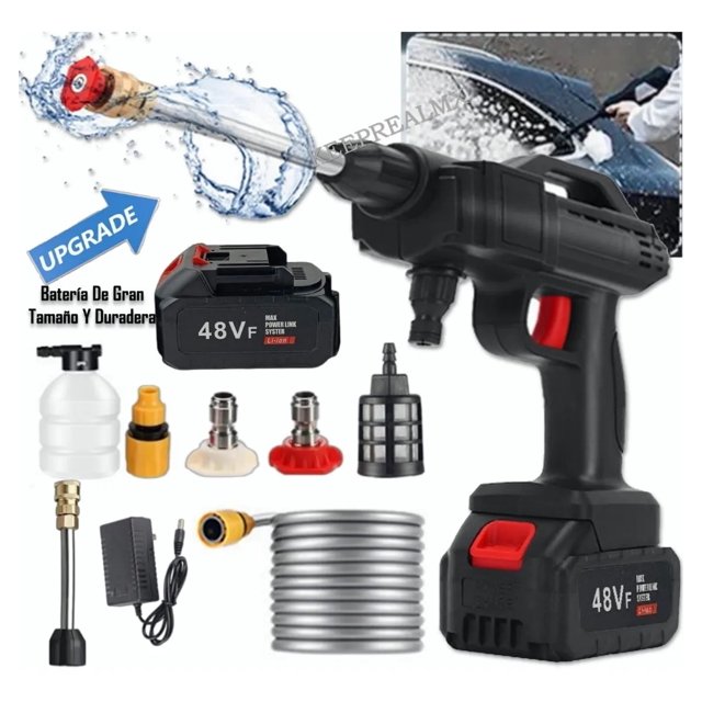 Pistola Lavado Coche Hidrolavadora Inalámbrico Alta Presión Brush 48v