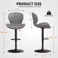 thumbnail image 4 of Waleaf Modern Adjustable Swivel Bar Stools Set of 2, Faux Leather Counter Height Bar Chairs with Back and Footrest for Kitchen Island, 4 of 8
