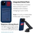 thumbnail image 4 of Dockem iPhone 14 Plus Liquid Silicone Card Case with Built-in Metal Plate for Magnetic Mounting, Stitched-on Wallet with 2 Credit Card Holders (Blue, M2L), 4 of 9