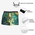 thumbnail image 3 of Gukieu Turquoise Golden Swirl Print Men's Boxer Briefs, High Elastic Moisture Wicking Boxer Briefs Underwear-X-Large, 3 of 5
