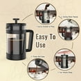 thumbnail image 4 of RAINBEAN French Press Coffee Maker, 4 Cup Cafetiere, Perfect for Coffee Lovers, Maximum Flavor Brewer with Stainless Steel Filter, 24 oz/600 ML, 4 of 8