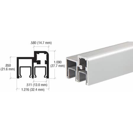 - CRL Satin Anodized Aluminum Top Rail Extrusion for Sliding Door D3003A