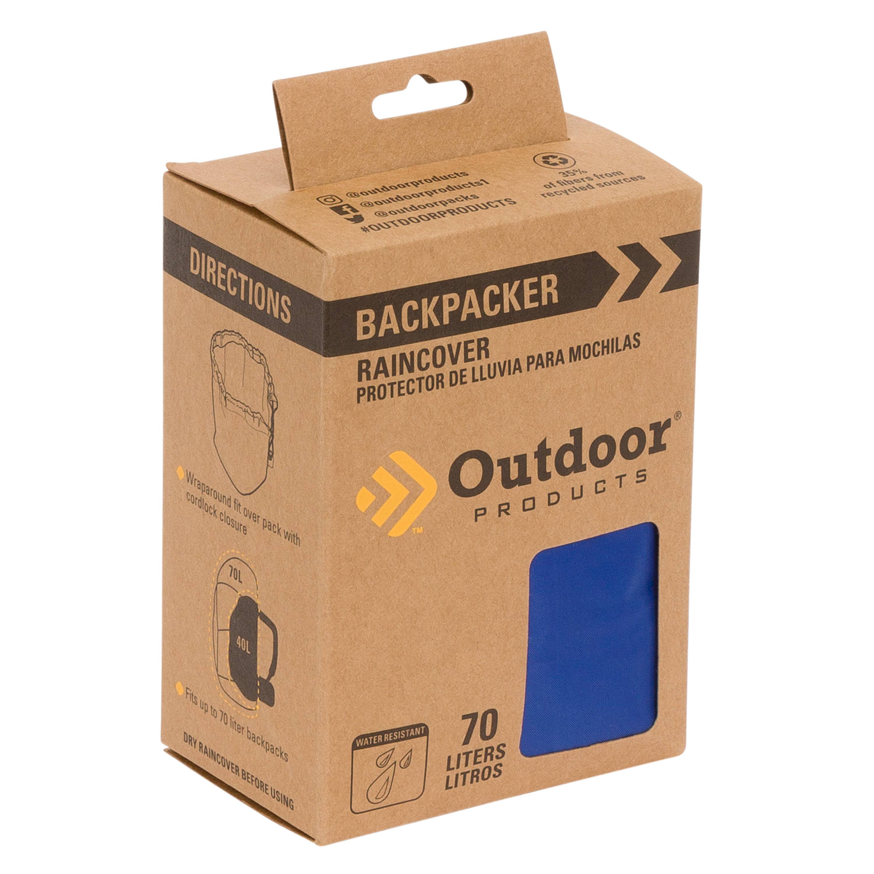 Outdoor Products 70 L Backpack Hiking Covers, Unisex, Blue, 34.3 in x 59.5 in, Adult, Teen, Fabric