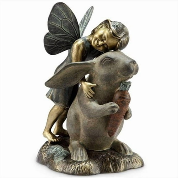 SPI Home San Pacific International Fairy and Rabbit Happiness Garden Statue