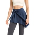 thumbnail image 2 of Women's Two Way Convertible Yoga Skirt, Wrap Around Waist Skirt or Neck Poncho, Lightweight Sports Cover Up Skirt for Beach, Yoga and Daily Sun Protection Navy A, 2 of 7