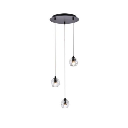 

120V Eren 3 Ceiling Lights with Pendant Lamp Black