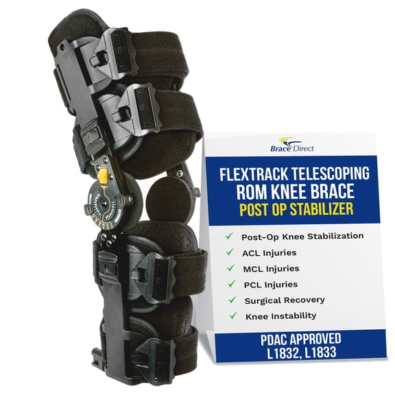 Brace Align FlexTrack ROM Telescoping Hinged Knee Brace – Adjustable Support for ACL, MCL, PCL Injuries & Post-Operative Stabilization
