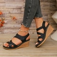 thumbnail image 4 of 2025 Womens Sandals Beach, Xunlbb Fashion Women Casual Round Head Comfy Sandals Beach Casual Sandals Shoes(Black,Size:36), 4 of 9