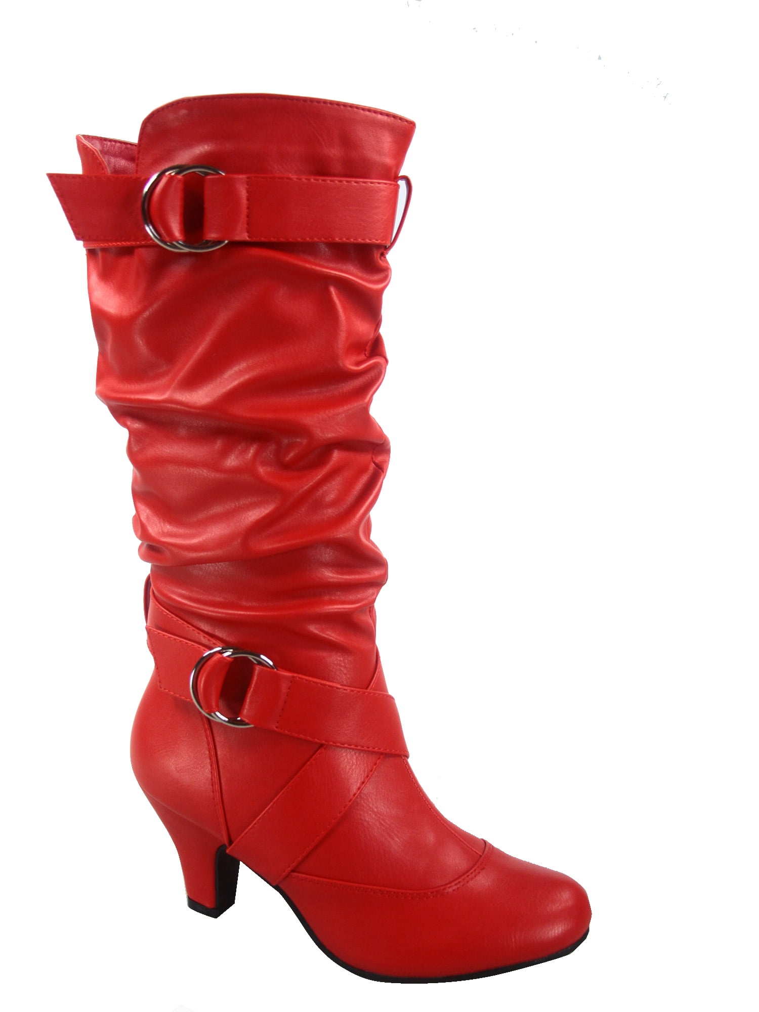 New Women's Fashion Dress High Heel Zipper Mid Calf Knee High Boots Size 6-11