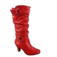 thumbnail image 1 of Maggie-39 Bottes Décontractées Mi-Mollet à Bout Rond à Talons Hauts à Fermeture Éclair pour Femmes, 1 of 3
