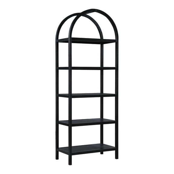 Moe's Home Collection Contemporary Wood 5-Shelves Bookcase in Black