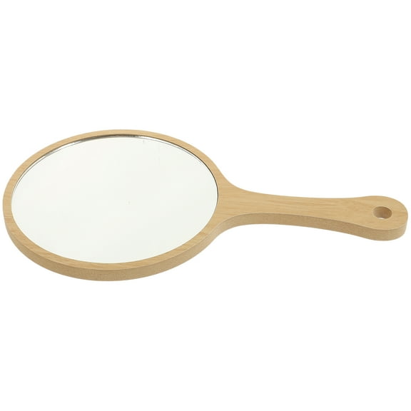 NIAIZEK Compact Handheld Mirror Light Brown Cosmetic Vanity Mirror with Handle for Travel and Bag