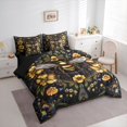 thumbnail image 3 of Feelyou Cartoon Bee Bedding Comforter Set 7pcs, Yellow Flower Botanical King Bedding Sets, 3 of 8