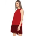 thumbnail image 2 of eloria Women's Georgette Midi Boat Neck Sleevless Pleated Design Summer Dress, Color : Light Red | Size : L, 2 of 5