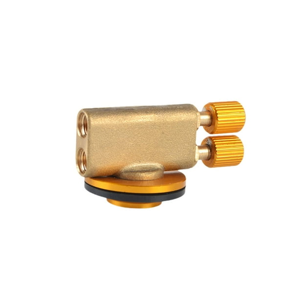 Válvula de gas cilíndrica plana para exteriores, doble extremo, accesorio portátil, adaptador de metal para camping, picnic, cocina y barbacoa.