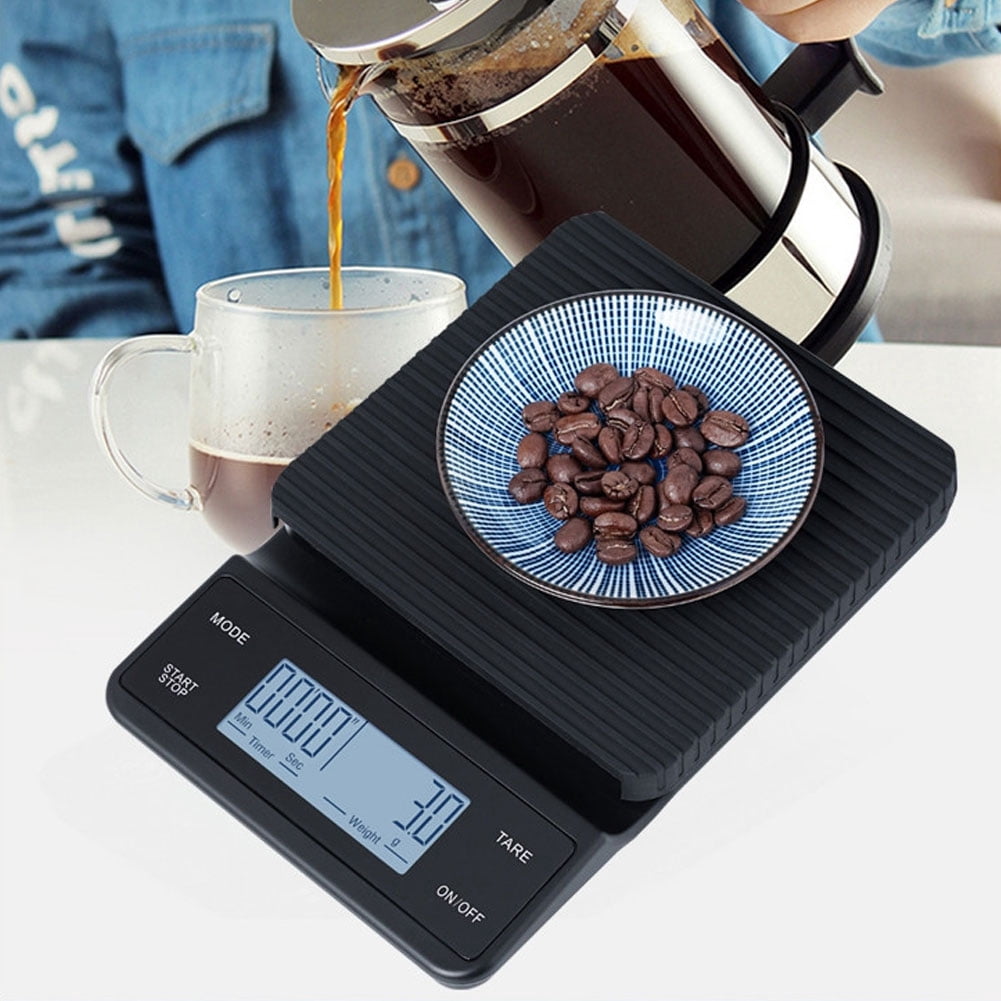 Nieyigj Digital Kitchen Food Coffee Scale, 3kg/0.1g High Precision Electronic Scale with Timer, Built-In Battery USB Charging, LCD Display for Baking Cooking Drip Coffee, Black