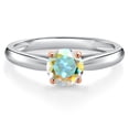 thumbnail image 3 of Gem Stone King 10K Two Tone Gold Mercury Mist Mystic Topaz Solitaire Engagement Ring for Women | 0.55 Cttw | Round 5MM | Gemstone November Birthstone | Size 9, 3 of 6