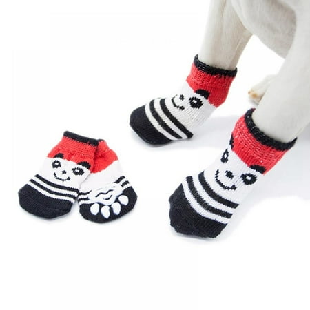 

Stibadium Pet Cute Non-skid Knitted Cotton Socks For Small And Medium Dogs Puppy Warm Walk Socks With Love Heart