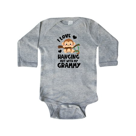 

Inktastic Monkey I Love Hanging out with My Grammy Gift Baby Boy or Baby Girl Long Sleeve Bodysuit