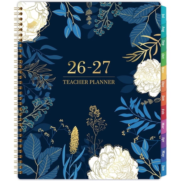 Teacher Planner 2026-2027 - Academic Planner Teacher Lesson Planner 2026-2027, Jul. 2026 - Jun. 2027, 8.5'' x 11'' Weekly & Monthly Lesson Planner With Colorful Monthly Tabs, Twin-Wire Binding