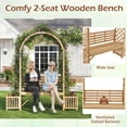 thumbnail image 6 of Costway Garden Bench Arbor Arch with Love Seat 2 Trellises & Planting Box to Grow Grapes, 6 of 9