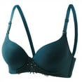 thumbnail image 2 of Ahuyic Womens Bra,Summer Plus Size Bra,Womens Bra Soild Color Underwear Bra Everyday Underwear With Steel Rims,Green,XXL, 2 of 5