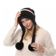 thumbnail image 4 of DPTALR Women's USB Heating Stripe Splicing Hat Autumn Winter Plush Scarf, 4 of 6