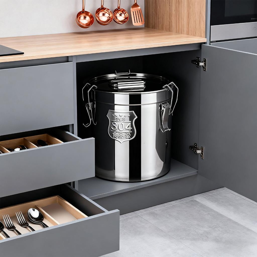 Giaone 6L Nonrust Steel Airtight Storage Container Food Grade 304 3 Seal Design