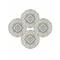 thumbnail image 7 of 13 Inch Round Placemats Set of 4, Beige Teal Boho Non Slip Heat Insulation PP Table Mats, Medieval Vintage Ethnic Floral Abstract Washable Place Mats for Kitchen Dining Party Table Decor, 7 of 7