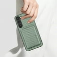 thumbnail image 7 of Allytech Detachable Wallet Case for Samsung Galaxy S23 FE, Fiber Texture Design Magnetic Card Holder Case for Women&Men, Slim Fit Shockproof Full Body Protective Back Cover - Green, 7 of 7