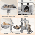 thumbnail image 3 of Alden Design 69.5" Cat Tree with Condo and Scratching Post Tower, Light Gray, 3 of 7